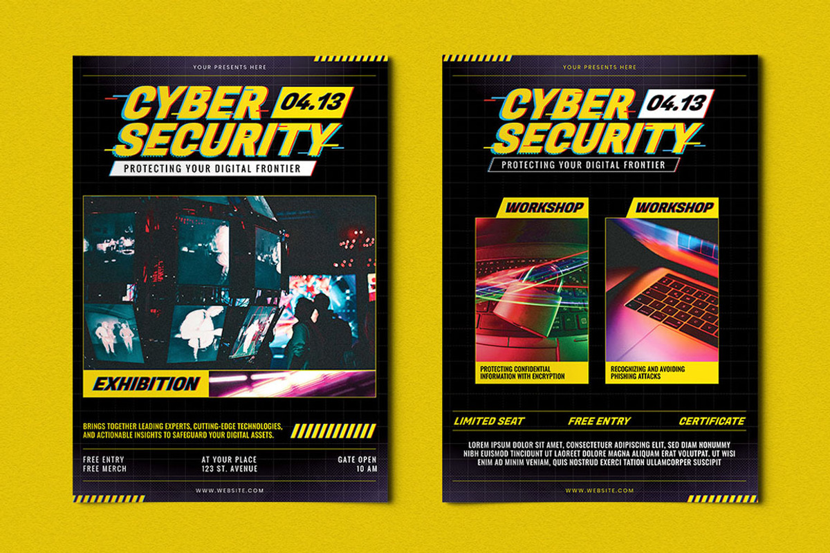 Aman - Cyber Security Glitch style, a Flyer Template by Attype (Photo 3 of 4)