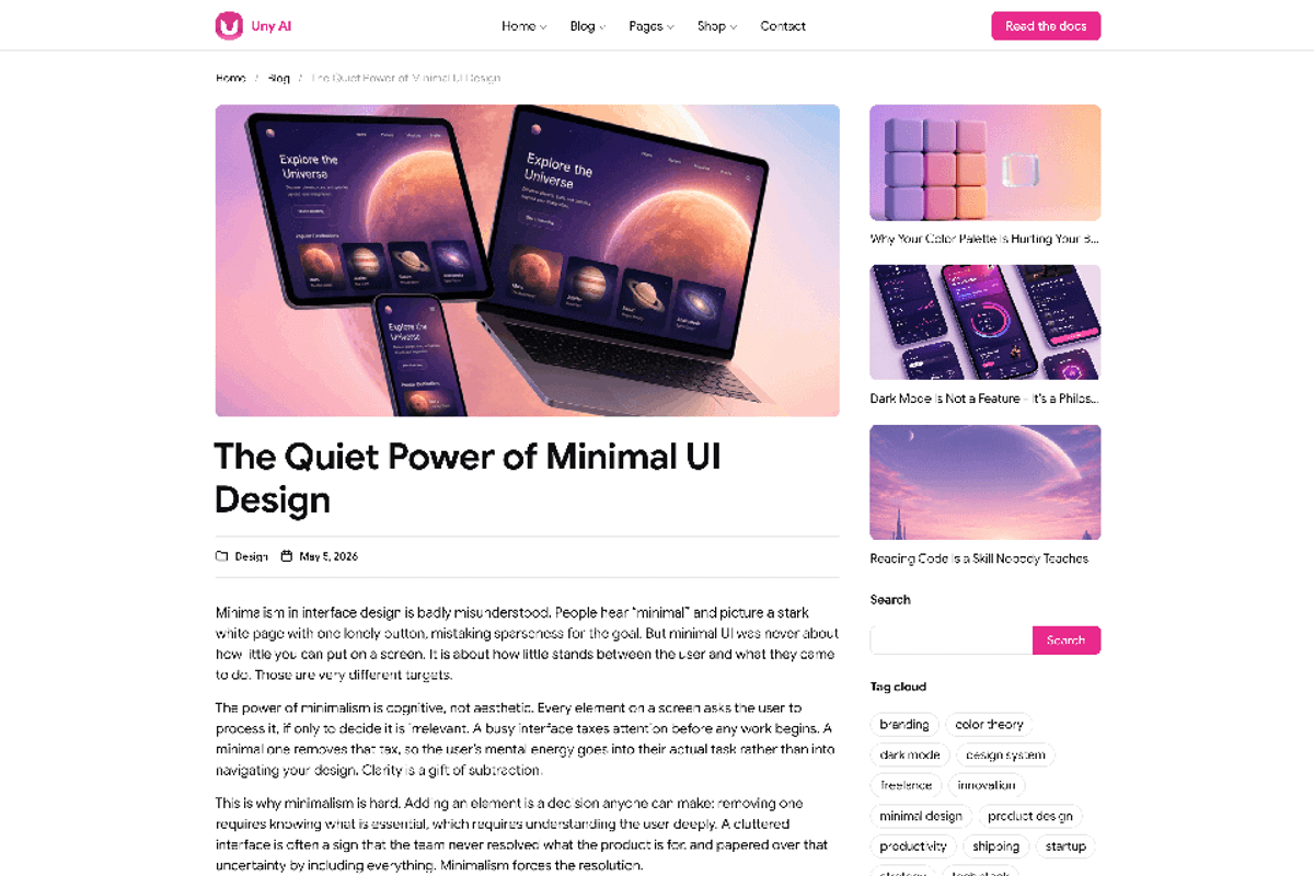 Uny AI - WP Theme & Flexible Builder, a WordPress Template by emagweb (Photo 8 of 12)