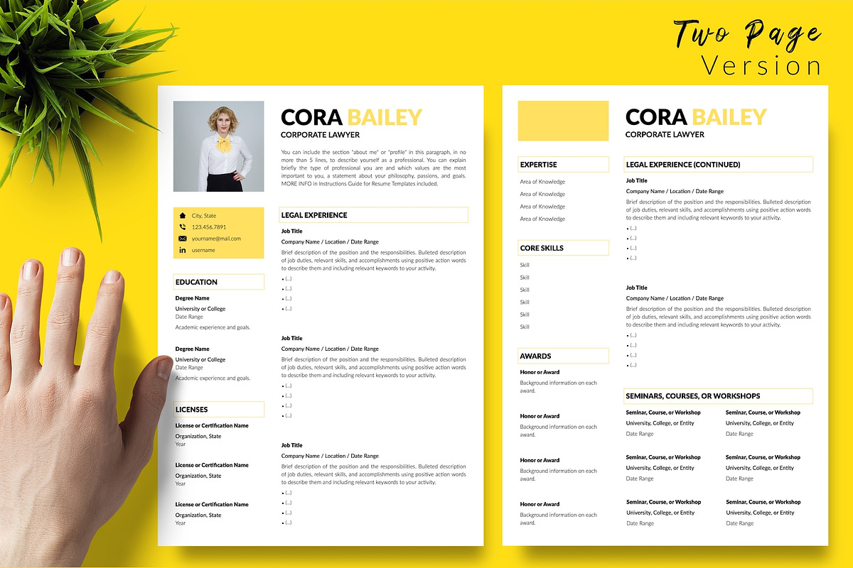 Lawyer CV Template / Resume - Cora, a Resume Template by Templates Design Co. (Photo 3 of 17)