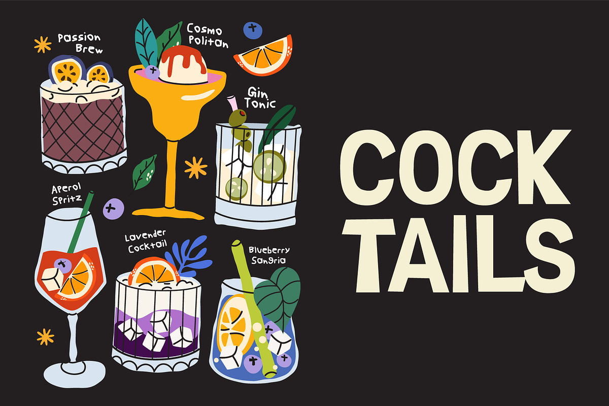 Summer Cocktails & Drinks Collection, a Food Illustration by Luamor (Photo 4 of 6)