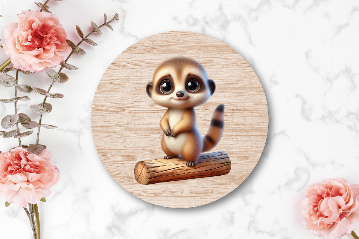 Watercolor Cute Baby Meerkat Clipart, an Illustration by CraftArtStudio (Photo 4 of 5)