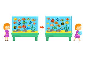 Aquarium game. Tropical underwater, an Animal Illustration by Stock-Smart-Start