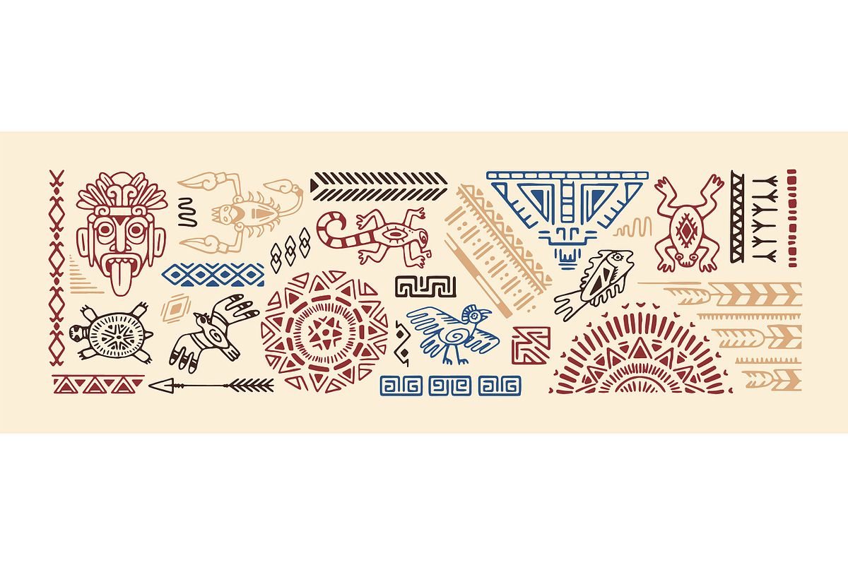 Aztec ornaments backgrounds set, a Decorative Illustration by PaperTrident (Photo 6 of 15)
