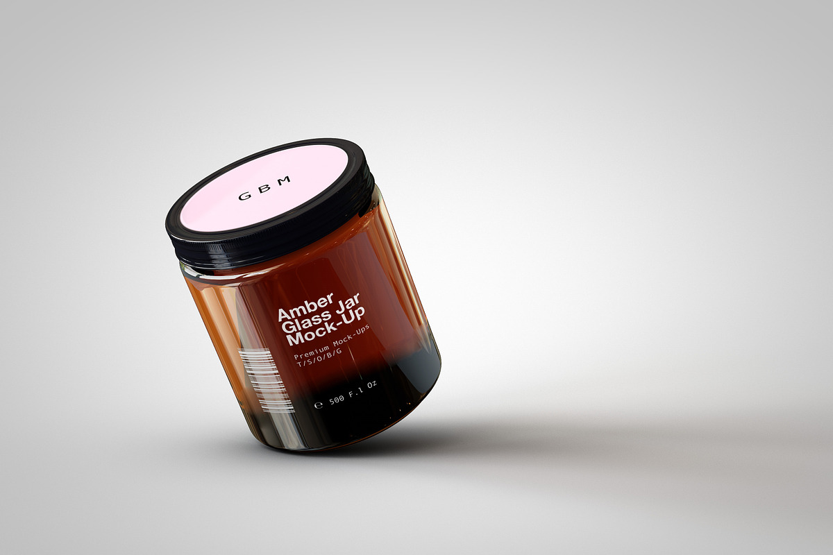 Amber Glass Jar Mock-Up, a Household Mockup by TSOBG (Photo 9 of 16)