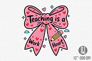 Valentine Teacher Heart Pencil Png, an Illustration by Designking (Thumbnail 1 of 6)