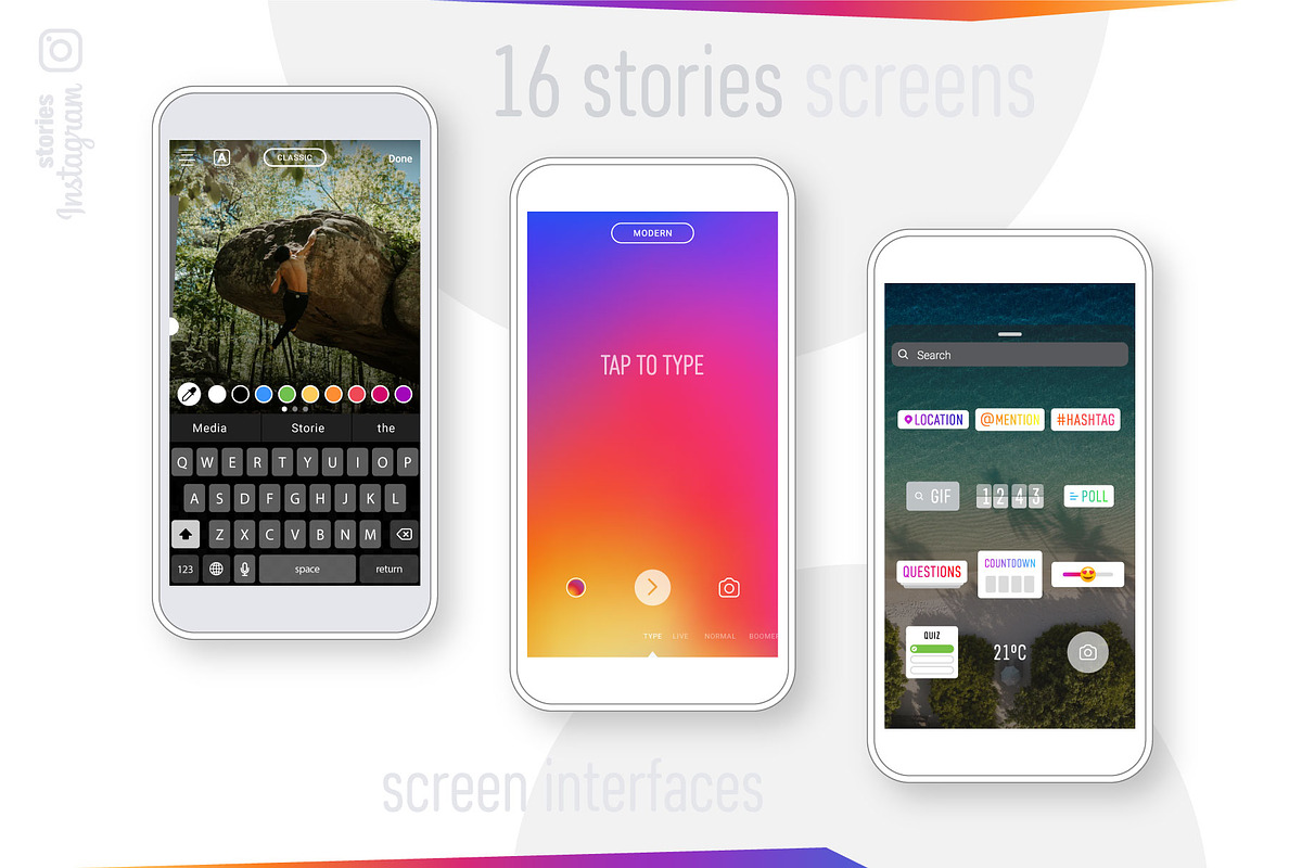 Instagram Stories Screen Interfaces, a Social Media Template by karnofff (Photo 3 of 5)
