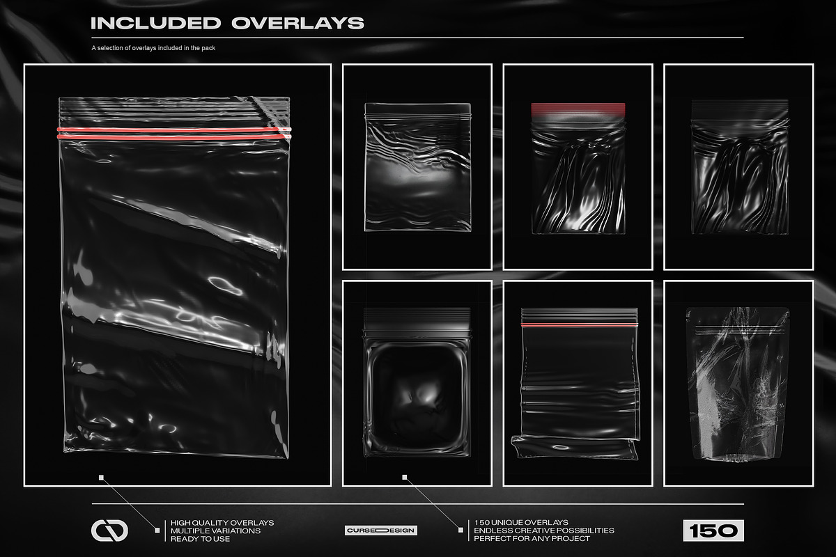 150 Plastic Bag Overlays, a Texture Graphic by Cursedesign (Photo 2 of 5)