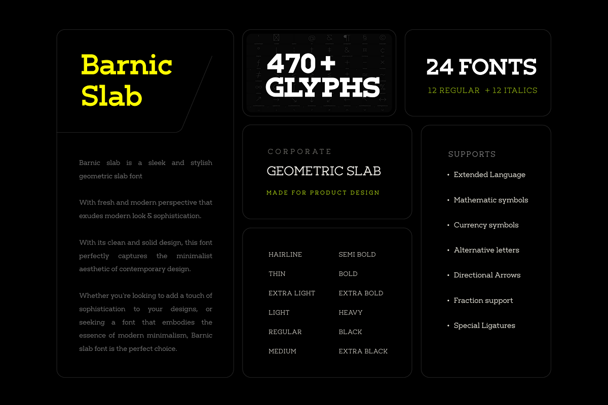 BARNIC SLAB FONT FAMILY - 24 fonts, a Slab Serif Font by Peninsula Studioz (Photo 8 of 8)