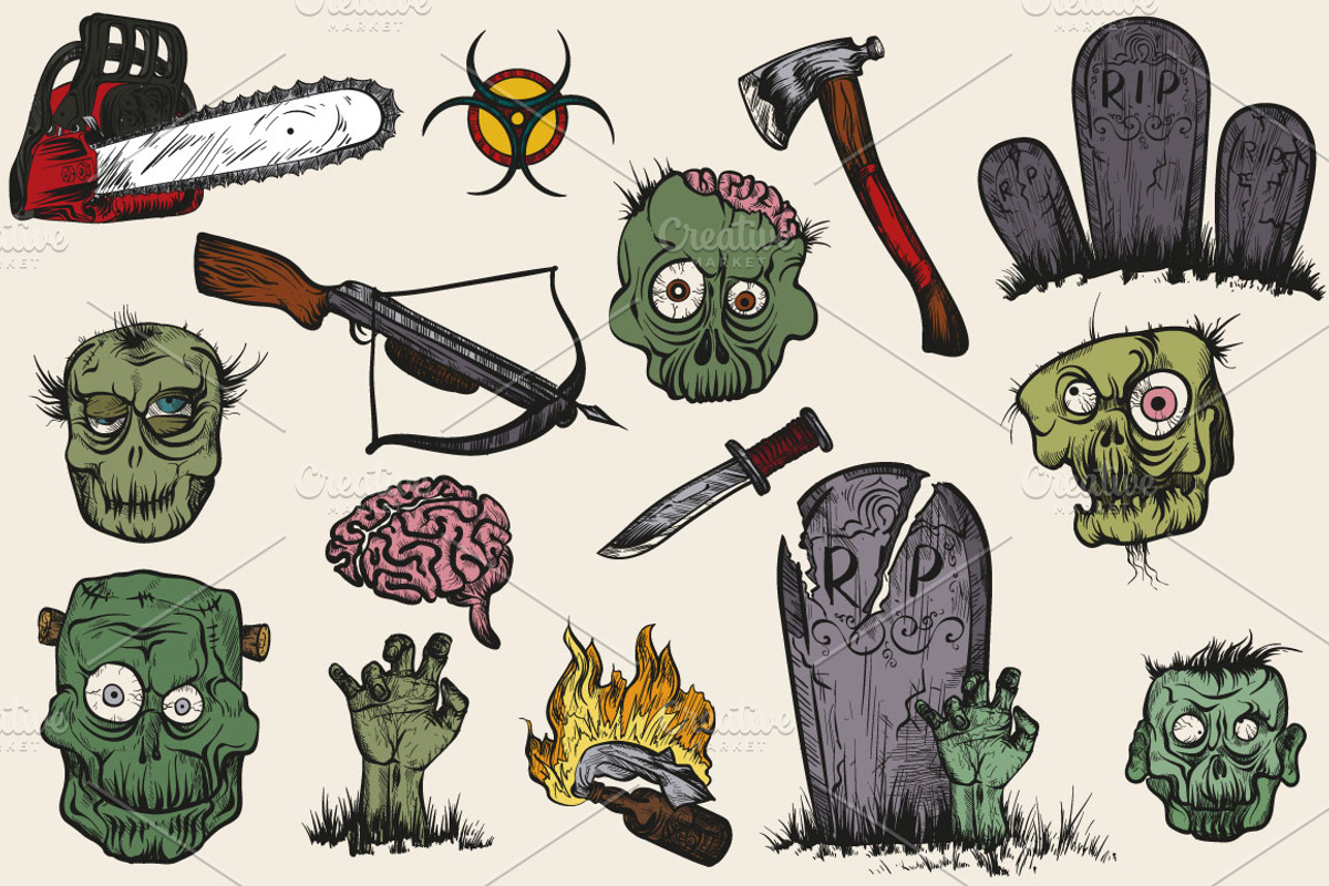 Zombies set, a Pattern Graphic by ArtOwl (Photo 2 of 5)