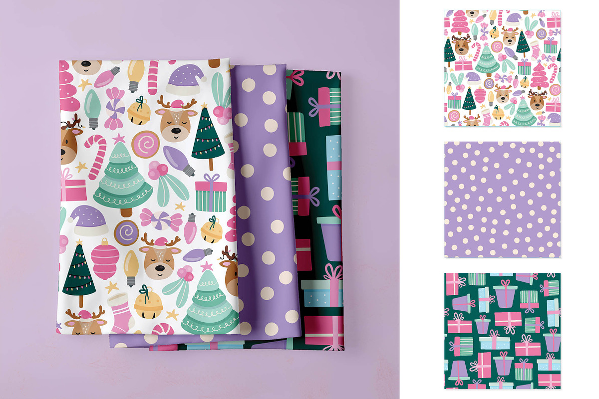 Pastel Christmas Seamless Pattern, a Pattern Graphic by Alanna Messina Design Co (Photo 6 of 8)