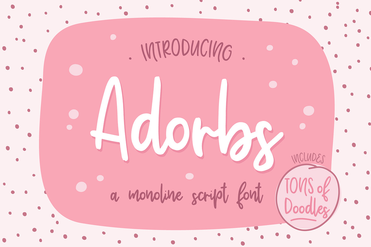 Adorbs, a monoline script font preview 2