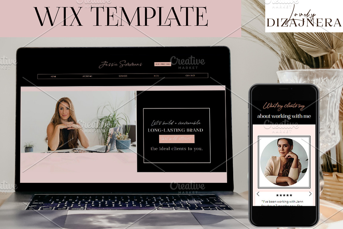 Wix Website Template Marketer, a Wix Template by Lovely.Dizajnera (Photo 1 of 7)