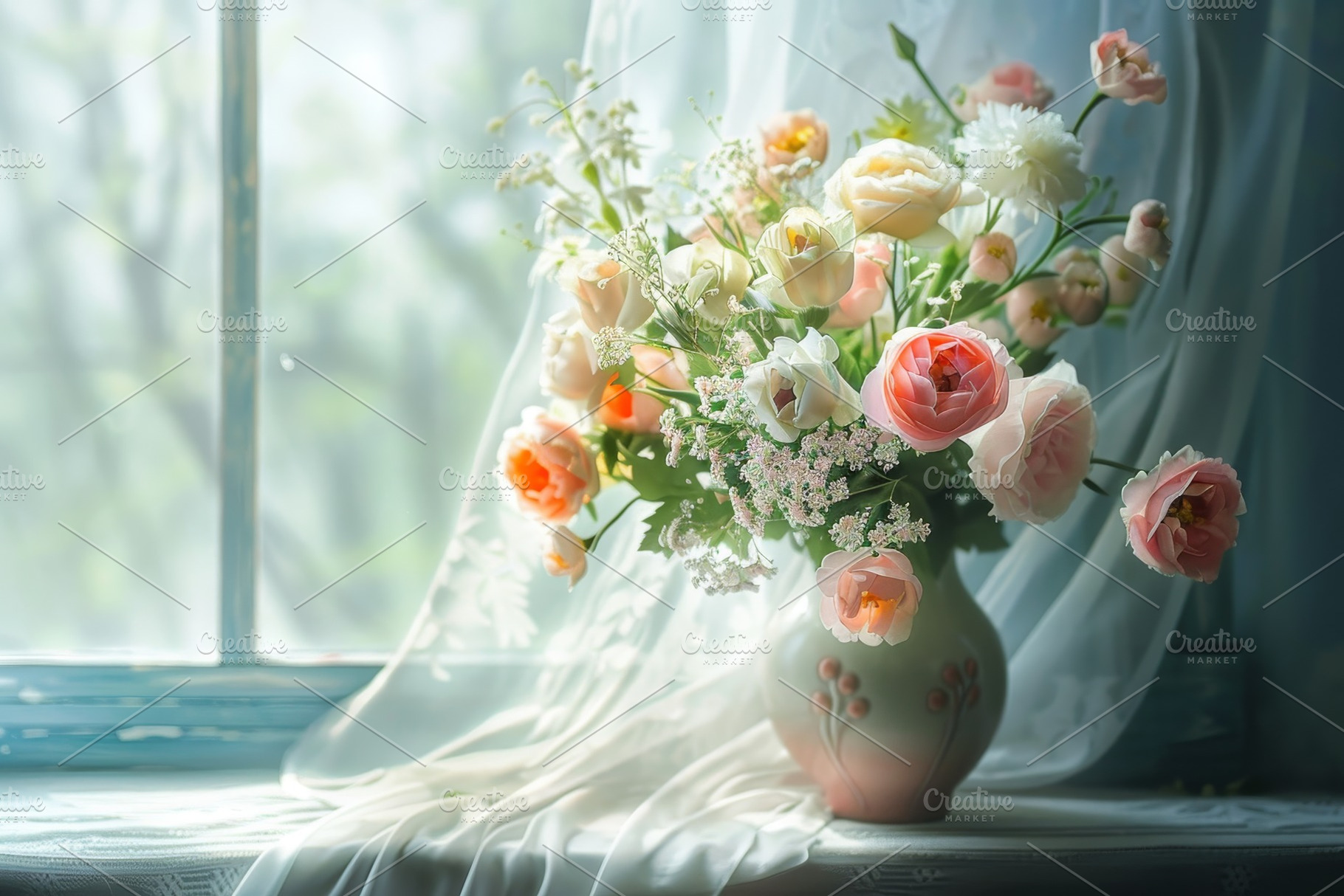 A beautiful bouquet of pink roses an, a Photo by Iftikhar Alam