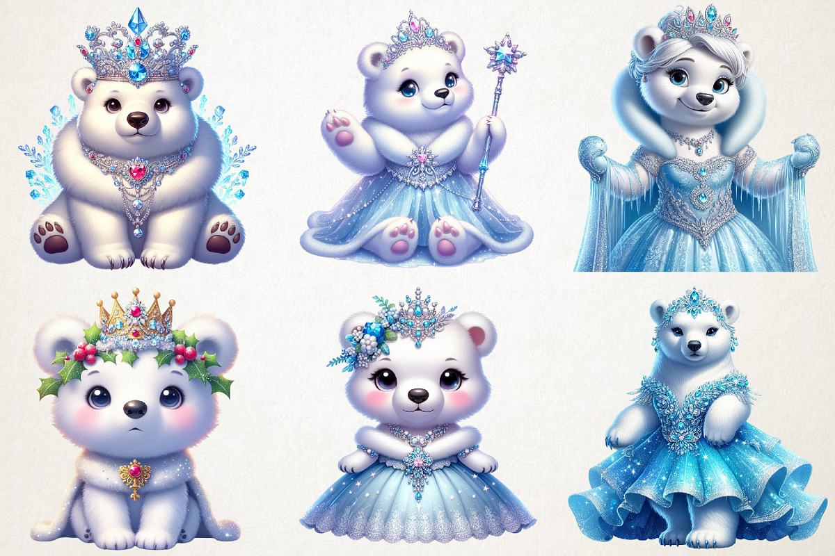 Christmas Ice Princess Polar Bear, an Illustration by RobertsArt (Photo 4 of 5)