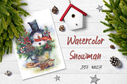 SALE Watercolor snowman Christmas, a Decorative Illustration by MaryAmi (Thumbnail 1 of 2)