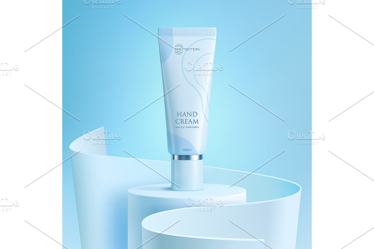 Podium stage with skin care cream, an Illustration by Buch&Bee (Photo 3 of 3)