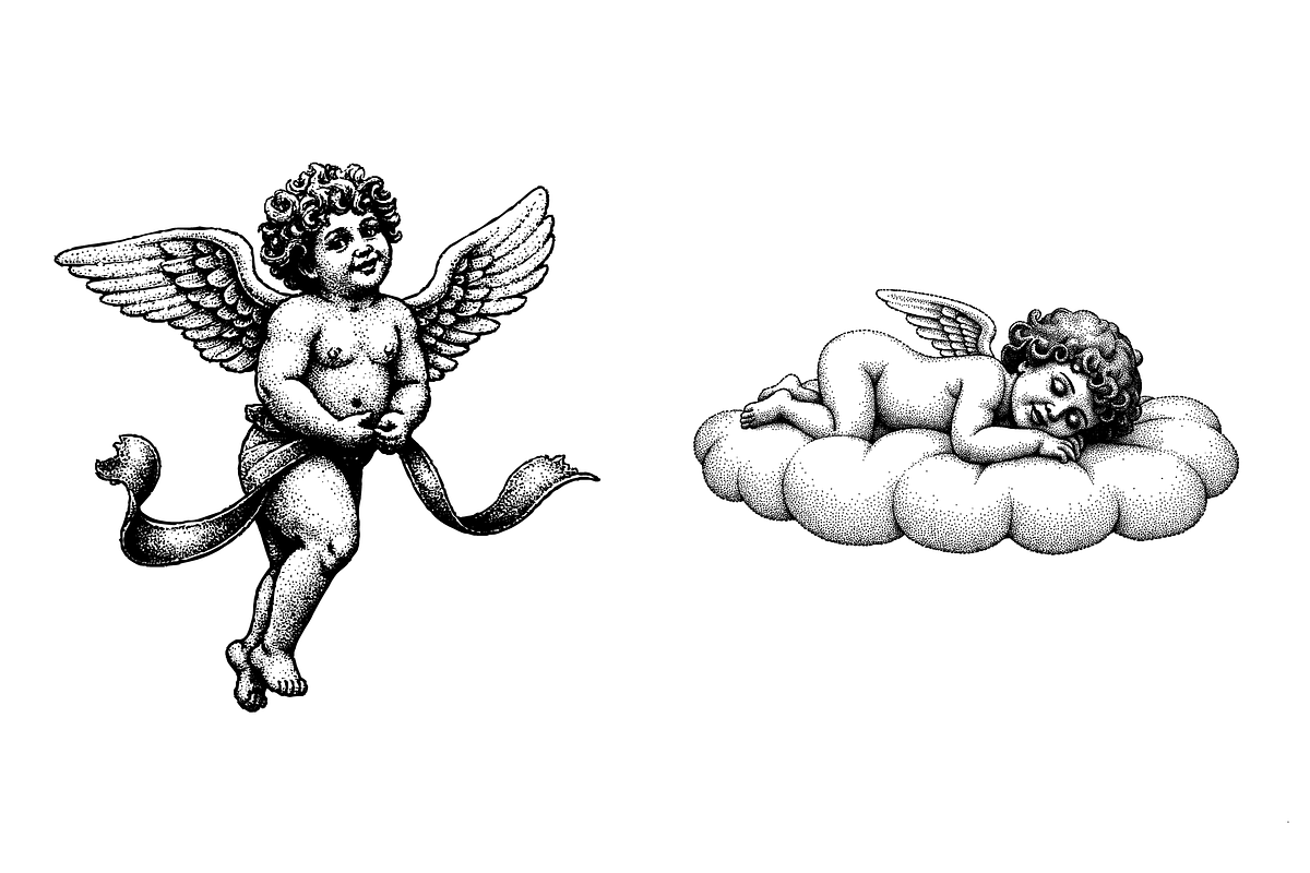 21 Cherub Illustrations - vector, a Decorative Illustration by Gonez Studio (Photo 2 of 13)
