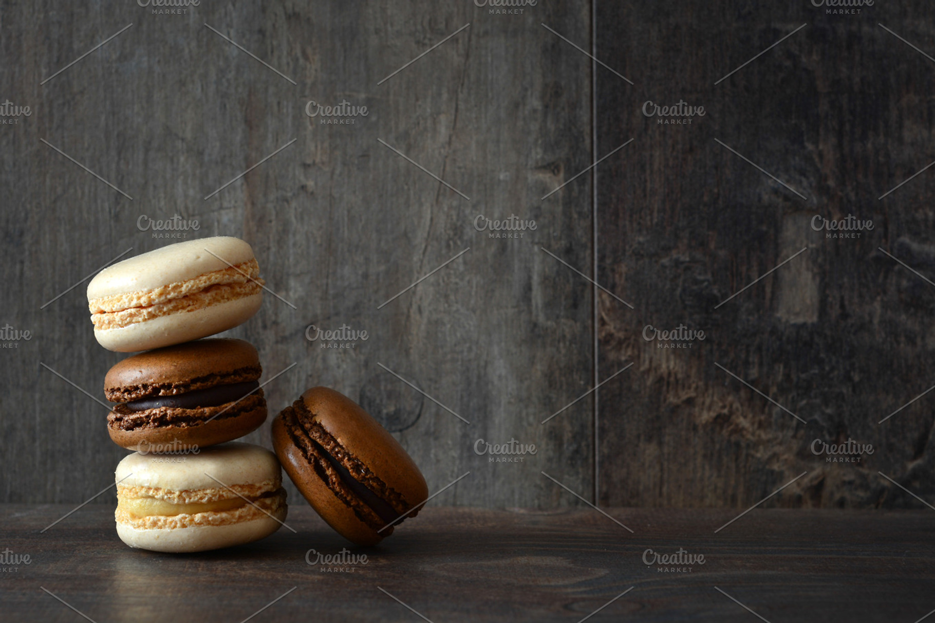 Macarons on wood, a Food & Drink Photo by etorres69