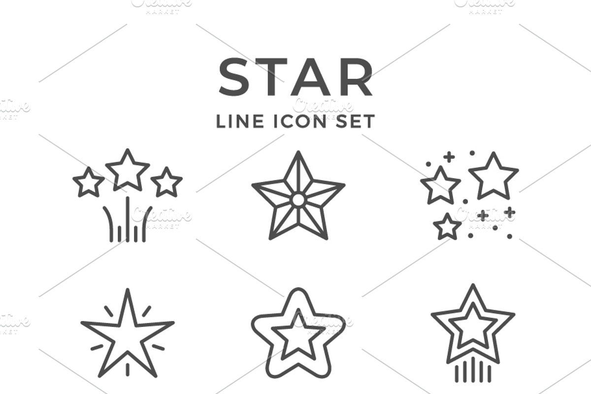 Set line icons of star, an Outline Icon by motorama (Photo 1 of 2)