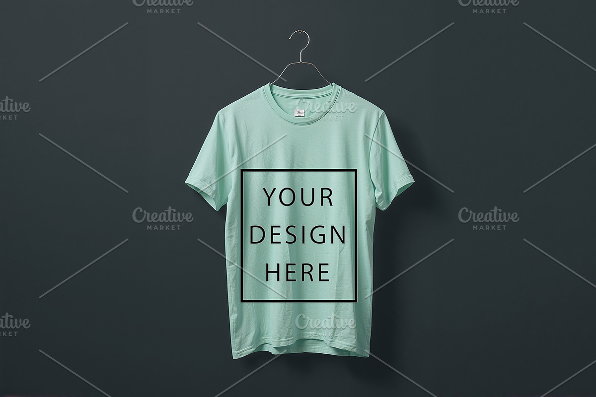 T-Shirt Mockup - Mint Green Edition, a Shirt Mockup by ForhadGFX (Photo 12 of 12)