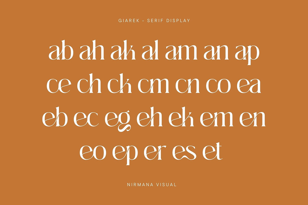 Giarek - Ligature Serif Font, a Serif Font by Nirmana Visual (Photo 12 of 13)