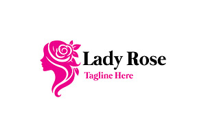 beauty lady with rose logo design, a Branding & Logo Template by funpixel