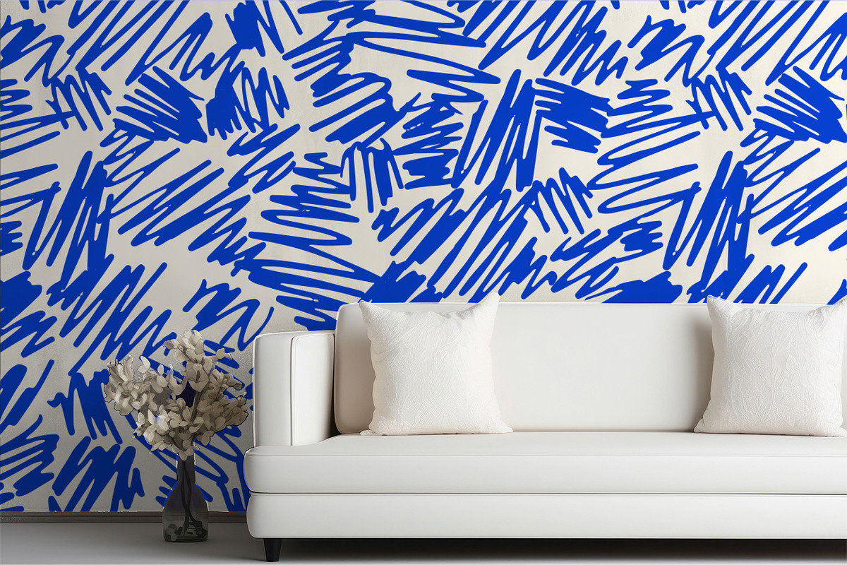 Blue Marker Scribbles, a Pattern Graphic by MalyskaStudio (Photo 2 of 5)