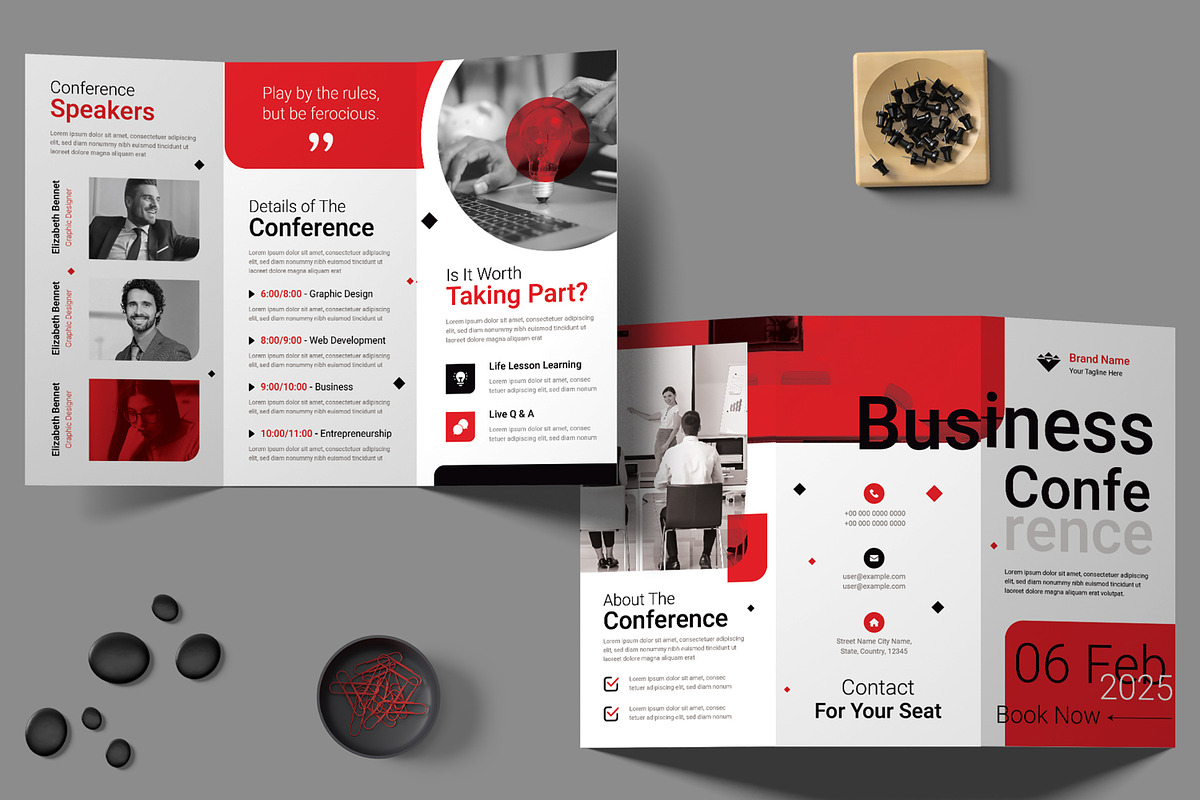 Business Conference Trifold Brochure, a Brochure Template by ContestDesign (Photo 1 of 3)