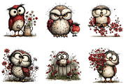 Whimsical Owls Spring Clipart, an Illustration by CraftArtStudio (Thumbnail 6 of 6)