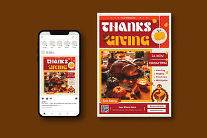 Thanks Giving Day Flyer, a Flyer Template by iDoodle Studio