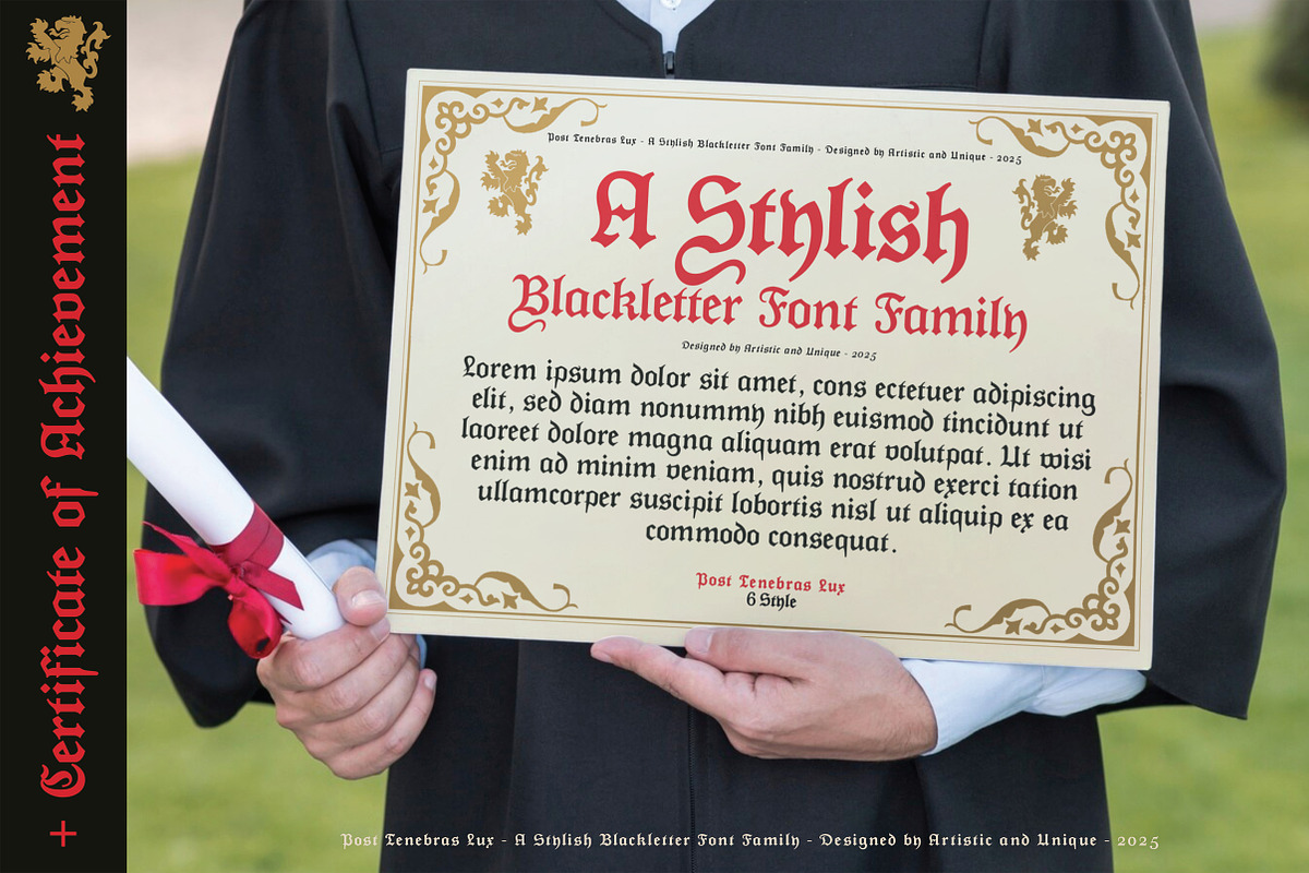 Post Tenebras Lux - Blackletter font, a Blackletter Font by Artistic & Unique (Photo 11 of 16)