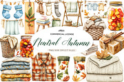 Neutral Autumn Laundry Clipart, an Illustration by CreationArt (Thumbnail 1 of 5)