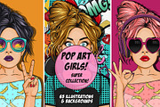 Comic Style Pop Art Girls, an Illustration by Dapper Dudell (Thumbnail 1 of 7)