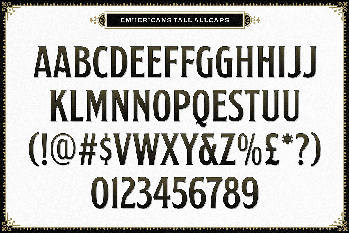 NS Emhericans + Extras, a Serif Font by Novisouldado (Photo 6 of 14)