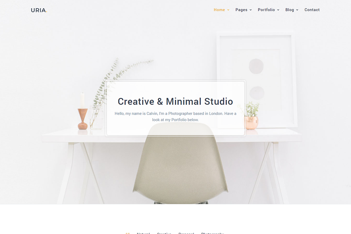Uria - Minimal Portfolio Template, a Bootstrap Template by shreethemes (Photo 2 of 2)