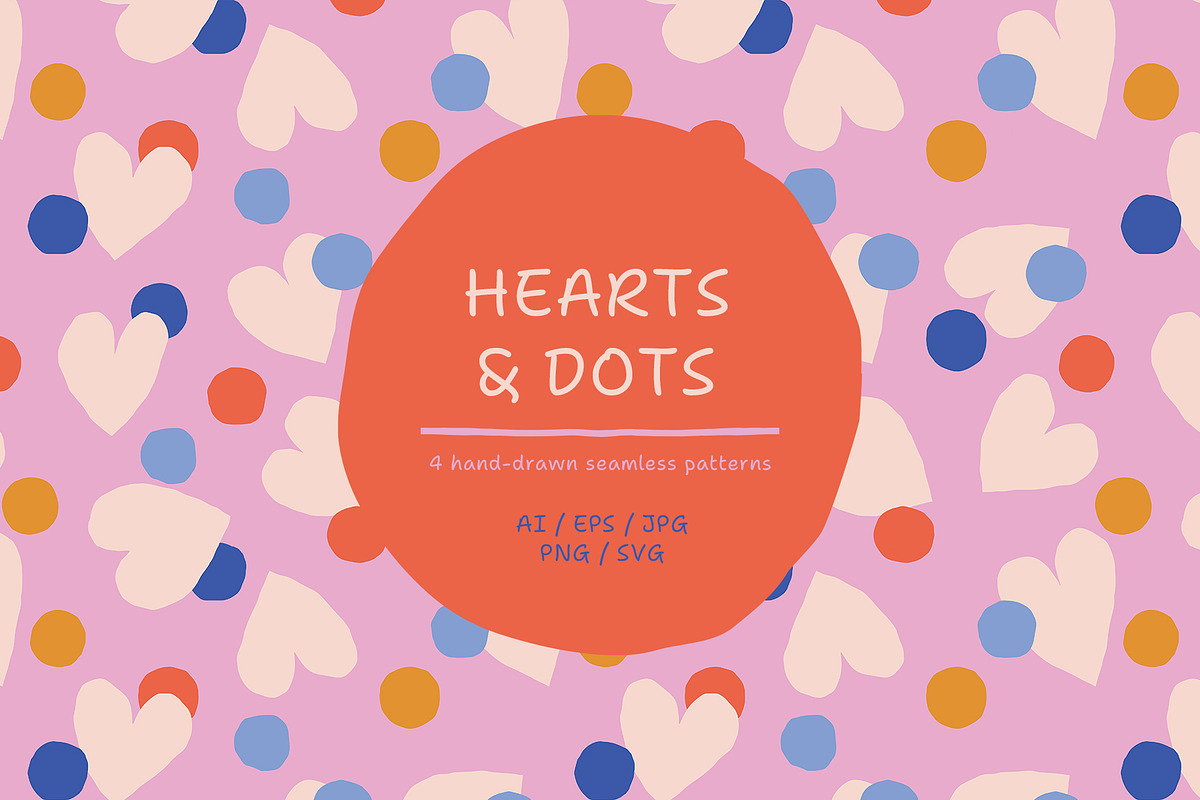 Hearts & Dots seamless patterns, a Pattern Graphic by iliveinoctober (Photo 1 of 12)