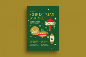 Retro Christmas Market Event Flyer, a Flyer Template by Guuver