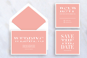 Modern Wedding Set Invitation