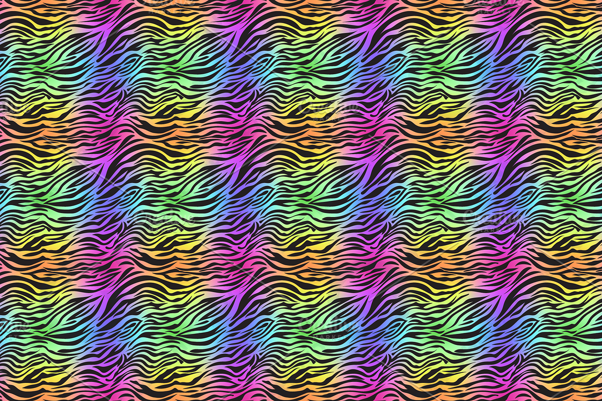 Seamless Rainbow Tiger Stripes, a Pattern Graphic by Queen of Infographics (Photo 2 of 2)