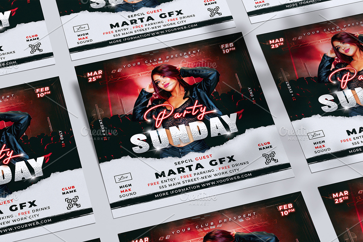 Sunday Party Flyer, Nightclub Flyer, a Flyer Template by Artphic (Photo 2 of 4)