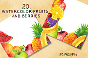 Watercolor set fruits and berries, a Food Illustration by Color_Brush (Thumbnail 12 of 12)