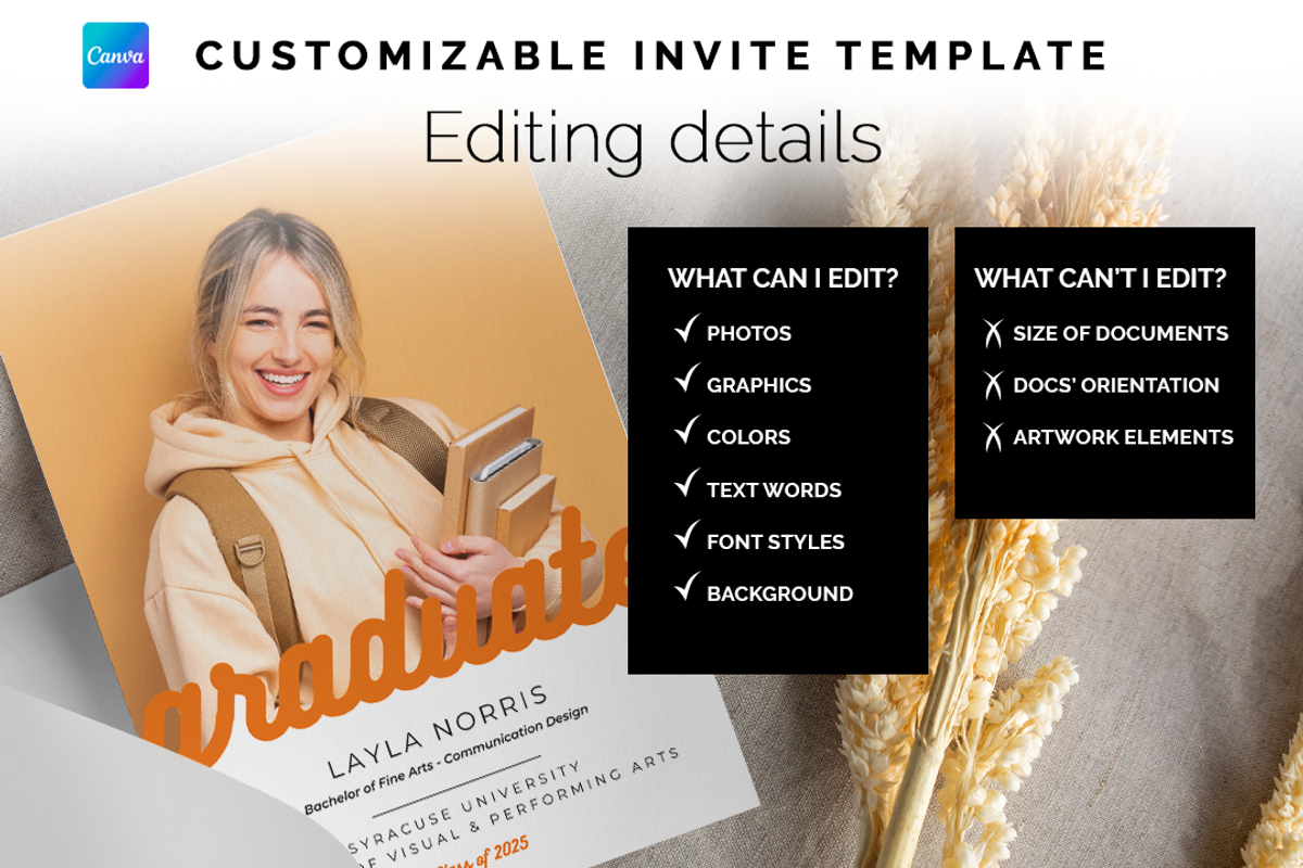 Graduation Announcement Invite, an Invitation Template by Bdemm Studio (Photo 6 of 9)
