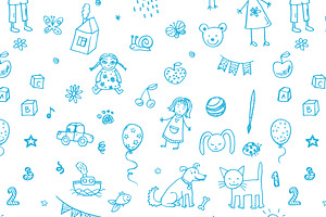 Doodle Child S Drawing Set Pattern