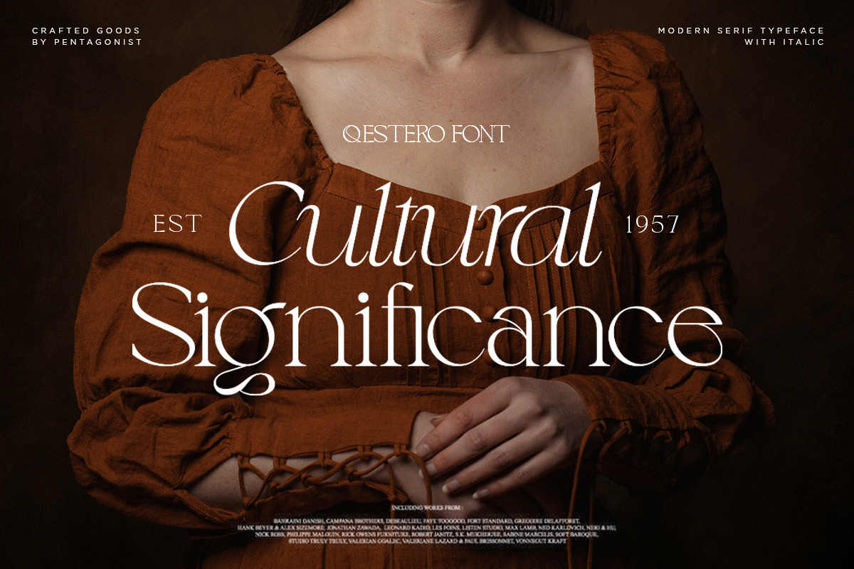 Qestero | Exotic Display Font, a Serif Font by Pentagonistudio (Photo 2 of 11)