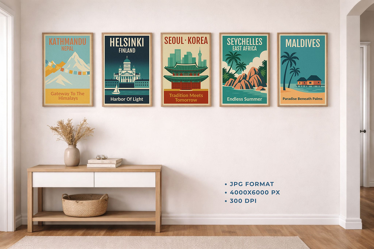 30 Travel City Prints, a Background Graphic by NassyArt (Photo 8 of 14)