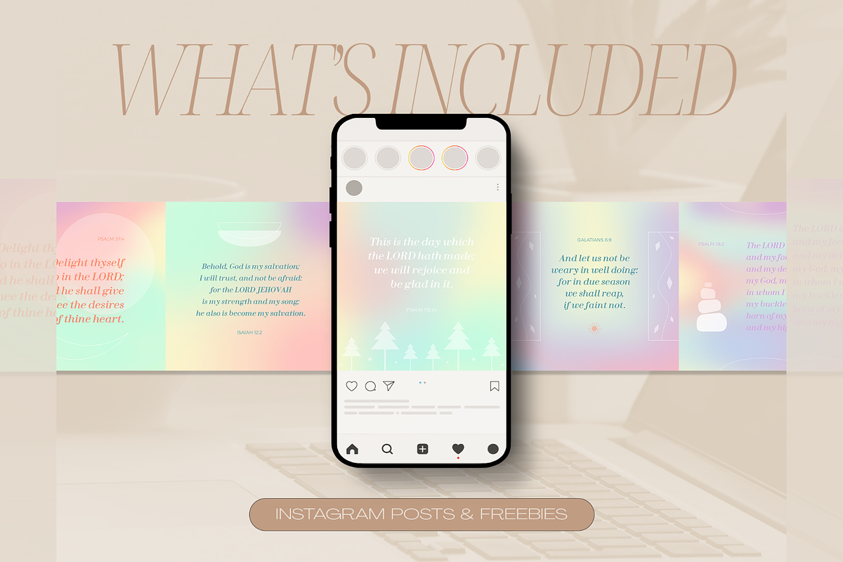 40 Bible Verses Instagram Posts, a Social Media Template by Creatif Foundry (Photo 3 of 8)