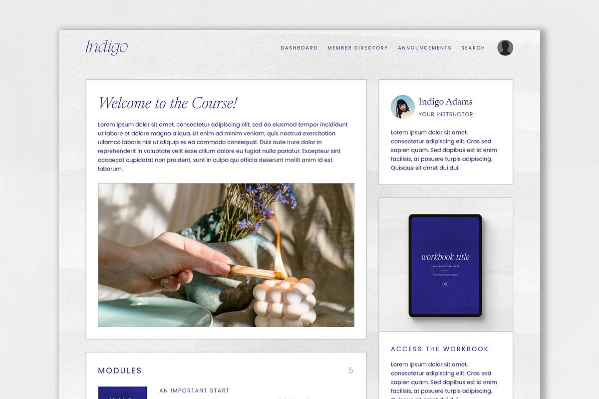 Indigo Kajabi Theme (NEW FOR 2025), a Websites & App Template by Regent Parkette (Photo 9 of 9)