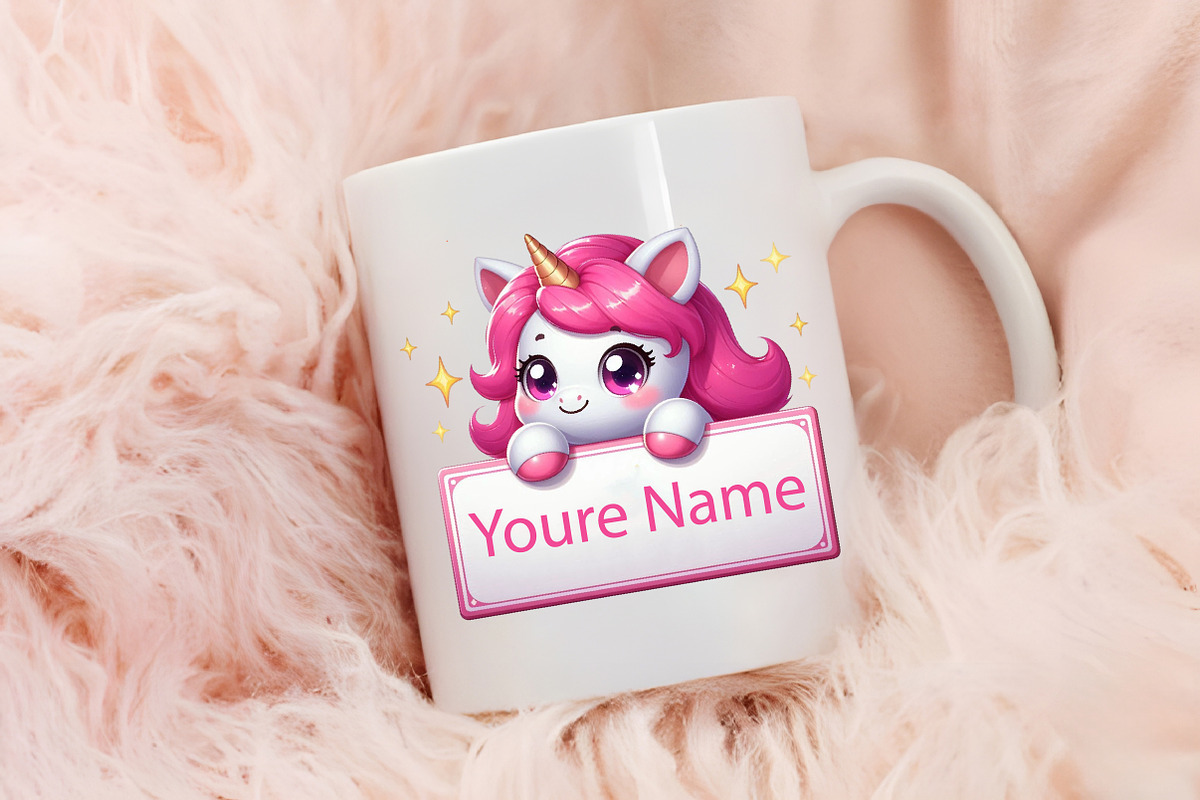 Cute pink baby unicorn, an Illustration by RobertsArt (Photo 4 of 7)