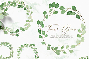 Watercolor Greenery Foliage Bundle