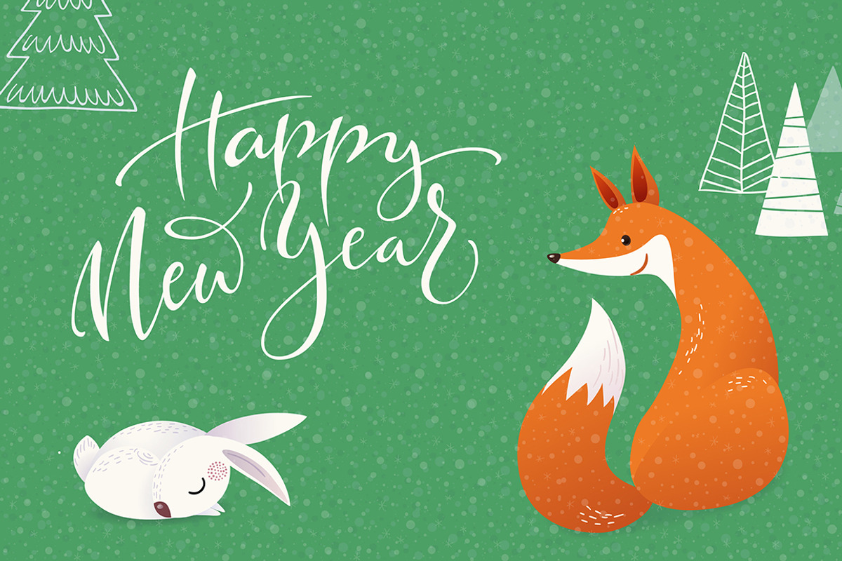 Christmas card designs, a Background Graphic by Giraffarte (Photo 4 of 9)